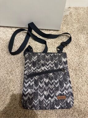 Eddie Bauer Gray and Black Patterned Crossbody Bag